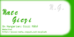 mate giczi business card